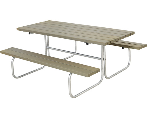 Picknickbord PLUS Classic trä/stål 177cm gråbrun