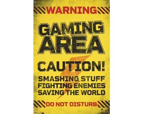 Maxiposter REINDERS Caution gaming area 61x91,5cm