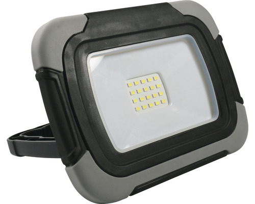 Arbetslampa LED batteridriven 10W 700lm 6500K dagsljusvit 223x189mm BxH 170x125mm med handtag för att ställa eller hänga IP54 svart/grå-0