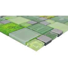 Mosaik glas XCM MC559 silver grön 29,8 x 29,8 cm-thumb-2