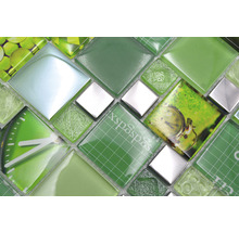 Mosaik glas XCM MC559 silver grön 29,8 x 29,8 cm-thumb-4