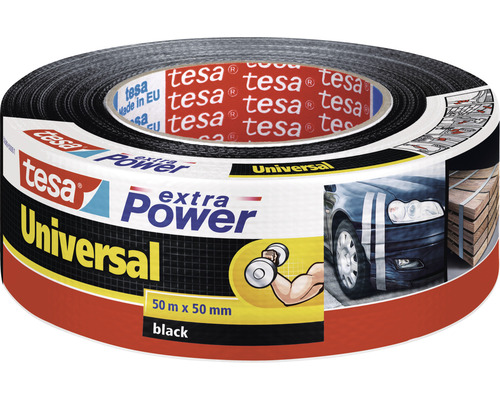Vävtejp TESA Extra Power Universal svart 50mm 50m
