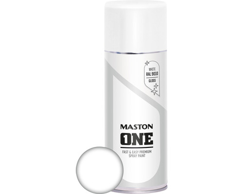 Sprayfärg MASTON One RAL 9010 glans vit 400ml