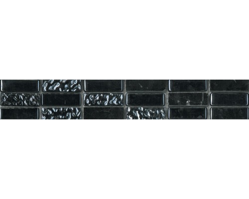 Bård Carrara glass-stone black 4,8x30 cm