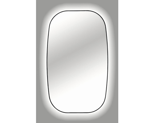 Spegel med belysning CORDIA retro line backlight svart 60x100 cm LED 26 W
