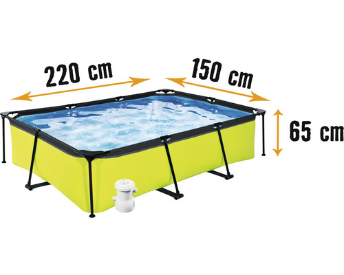 Pool EXIT Lime 220x150x65cm inkl. filterpump grön Pool EXIT Lime 220x150x65cm inkl. filterpump grön