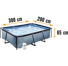 Pool EXIT StonePool 300x200x65cm inkl. filterpump stenutseende-thumb-0