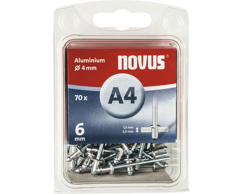 Blindnit NOVUS Ø 4x6mm aluminium 70-pack