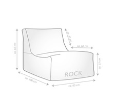 Sittsäck stol Santorini rock grå/vit 65x100x65cm-thumb-3
