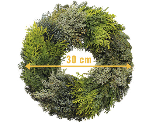 Adventskran barrväxtmix nybunden, äkta barrväxt ca Ø30cm