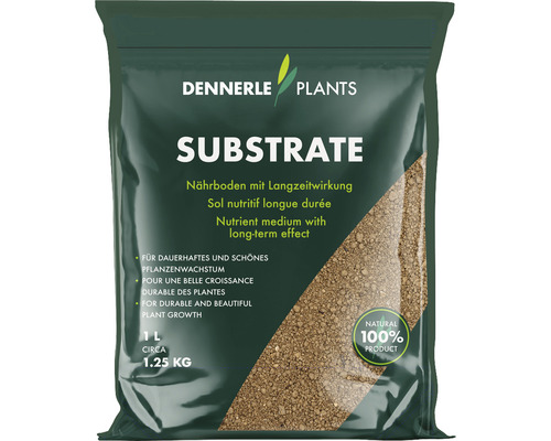 Långtidsverkande substrat DENNERLE PLANTS ca 0,5mm ca 1,25kg, brun