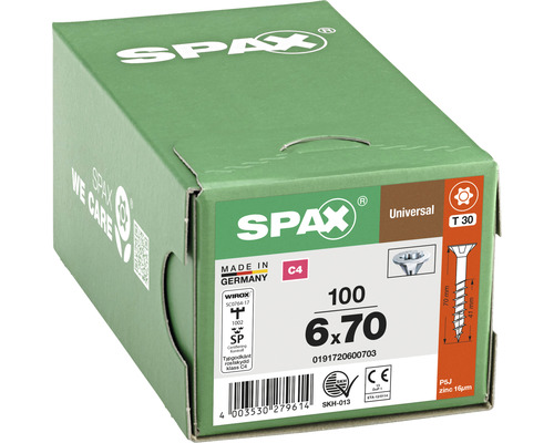 Universalskruv SPAX C4 6,0x70 T30 100-pack-0