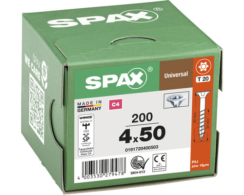 Universalskruv SPAX C4 4,0x50 T20 200-pack-0