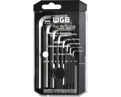 WGB Insexnyckelsats 9 delar i plastbox