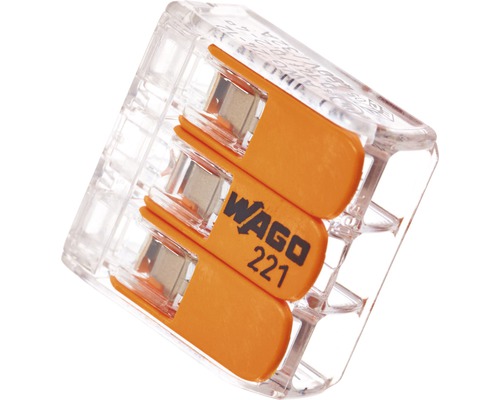 Kopplingklämma WAGO Compact 221 3 ledare 10 styck 221-413